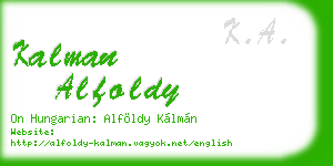 kalman alfoldy business card