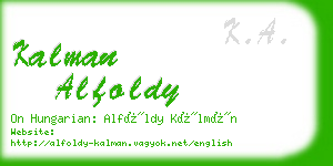 kalman alfoldy business card